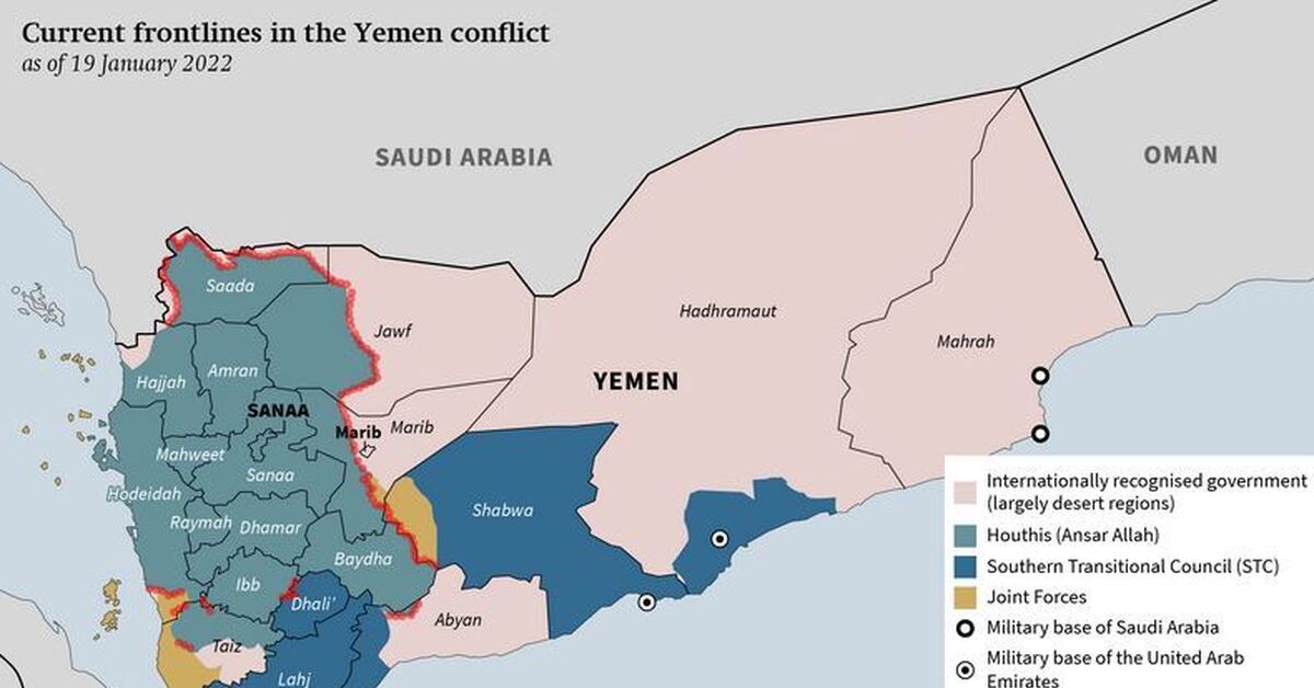 Гражданская война в йемене карта