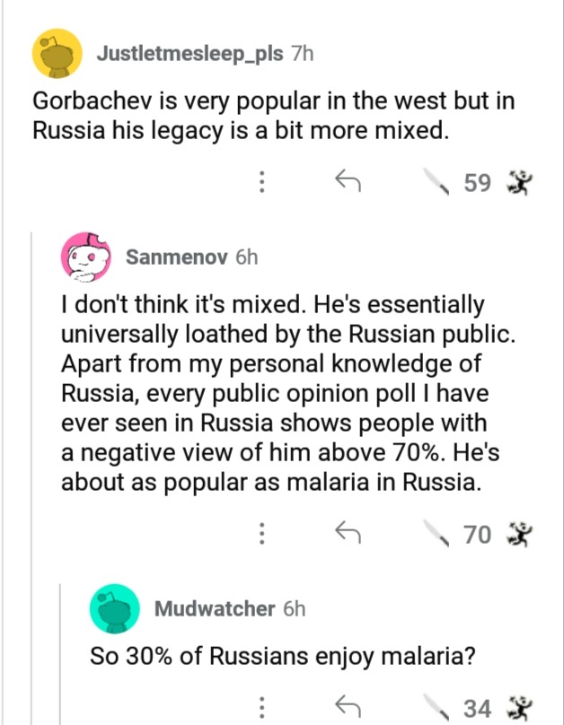 Малярия Политика, Запад, Михаил Горбачев, Малярия, Reddit, Скриншот