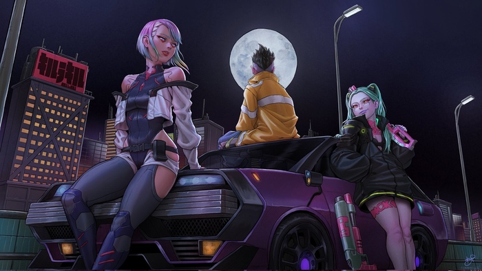 Cyberpunk Edgerunners , , Cyberpunk: Edgerunners, Lucy (Edgerunners), Rebecca (Edgerunners), David Martinez