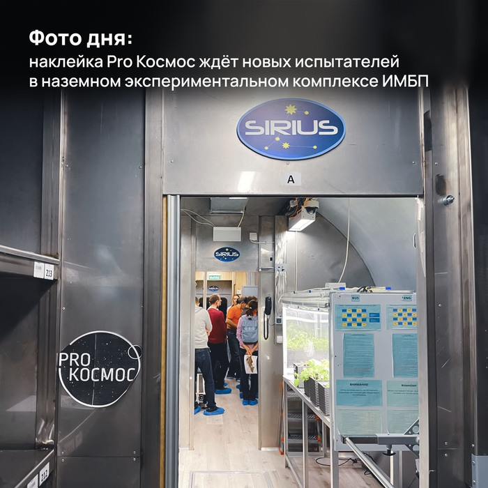 Фото дня: наклейка Pro Космос ждёт новых испытателей в наземном экспериментальном комплексе ИМБП