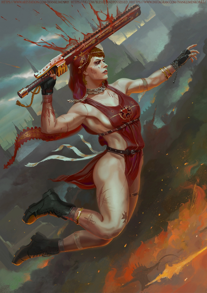 ׸   ? Warhammer 40k, Wh Art, Adepta Sororitas, Sister repentia