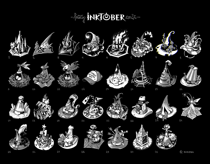   2022 ( ) ,  , Clip Studio Paint, Inktober, 