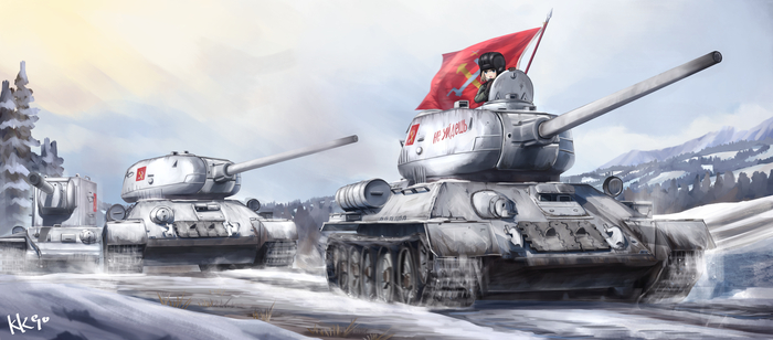   , , Anime Art, Girls und Panzer, Katyusha