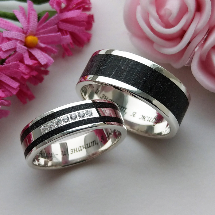 Кольца из серебра с деревом