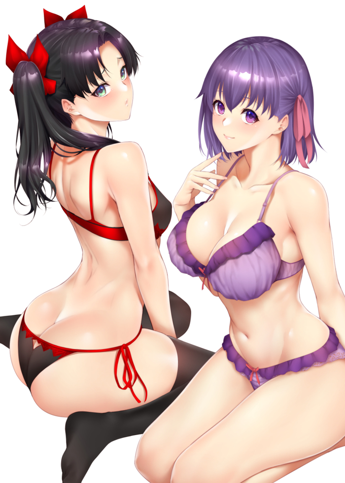    Zucchini, , , Anime Art,  , , Fate, Fate-stay Night, Tohsaka Rin, Matou Sakura,  , 