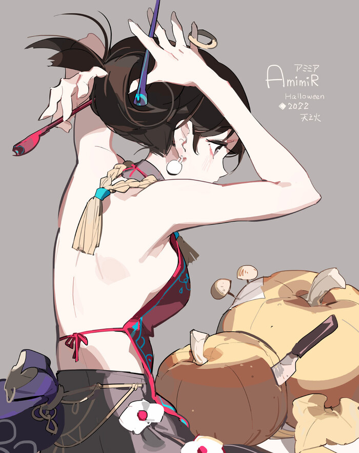   Halloween , ArtStation, , Original Character, , Anime Art, ,   , Nnnnoooo007