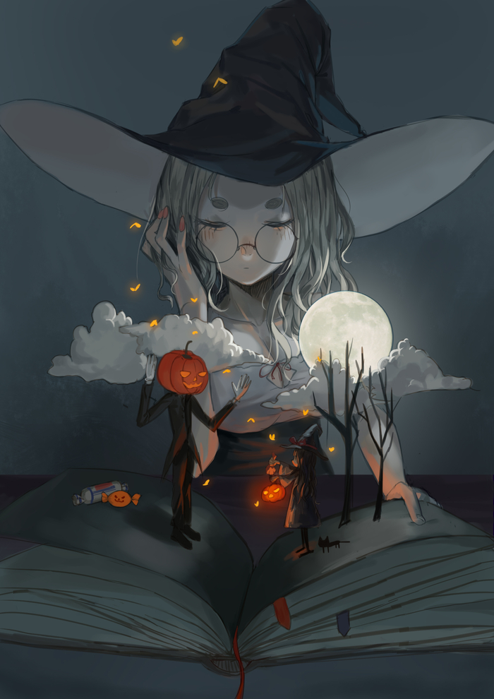 Halloween Witch Anime Art, , , Original Character, , , ,   , , , , 