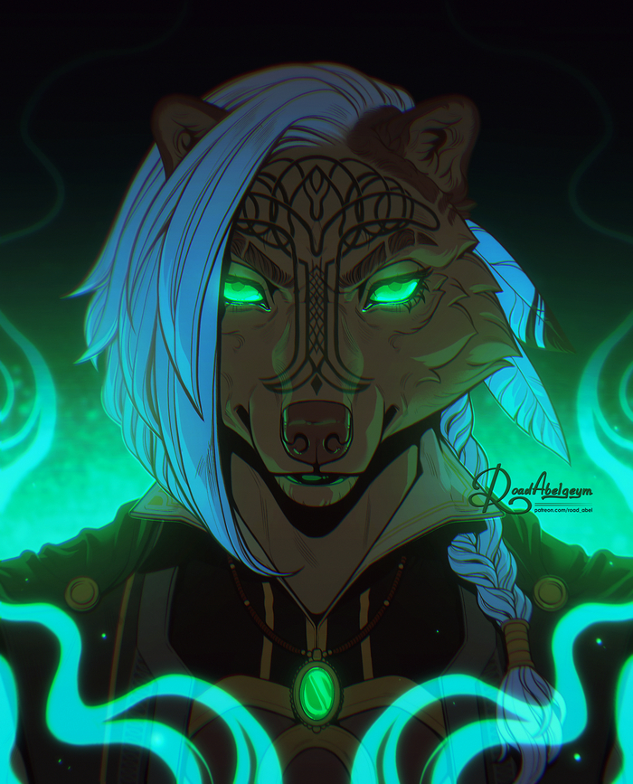 "Northern lights" ,  , Procreate, , Furry Art, Furry Canine, , Digital