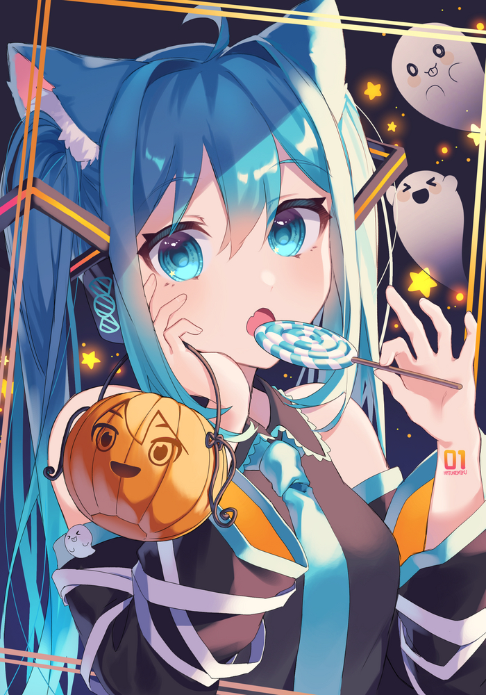    Hatsune Miku, Vocaloid, , Animal Ears, , , Anime Art