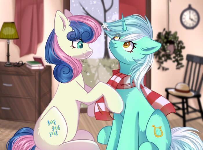      My Little Pony, Ponyart, Lyra Heartstrings, Bon Bon