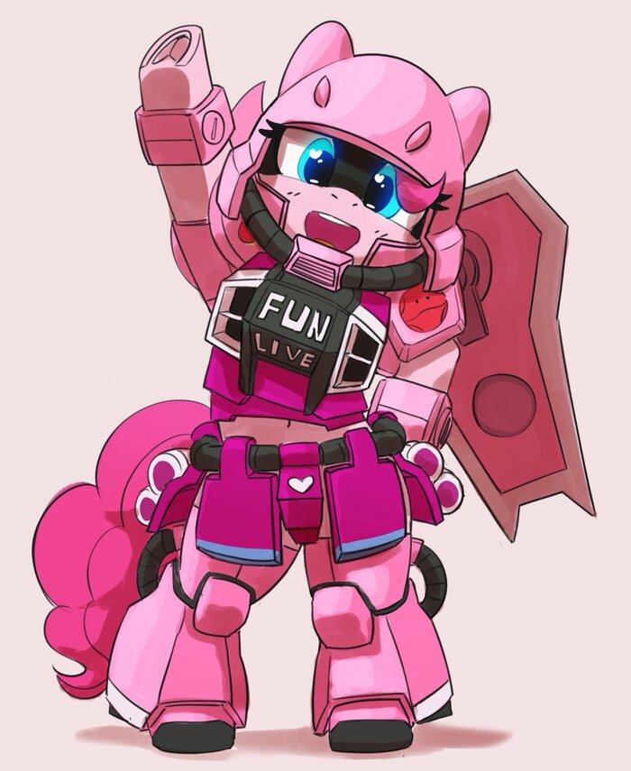 Пинки-Гандам My Little Pony, Арт, Pinkie Pie, Pabbley, Gundam