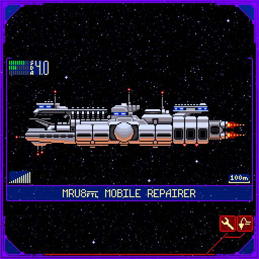 MRU8 FTL Мобильный ремонтник Pixel Art, Космос, Космический корабль
