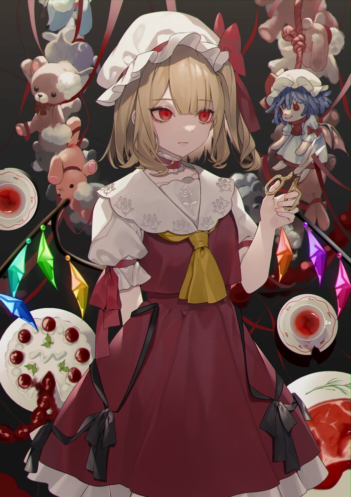   Touhou, Flandre Scarlet, Remilia Scarlet, Daimaou ruaeru, , Anime Art