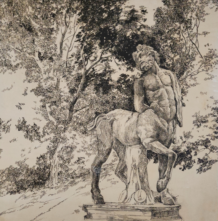 Кентавр в Павловском саду Искусство, Творчество, Рисунок, Скульптура, Санкт-Петербург, Павловск, Рисование, Современное искусство, Длиннопост
