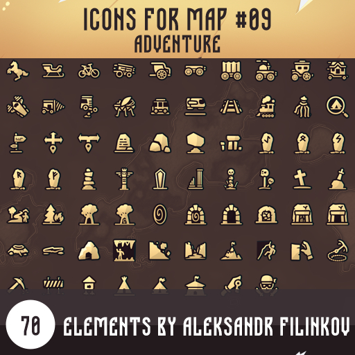 Набор иконок для карт истинного приключенца