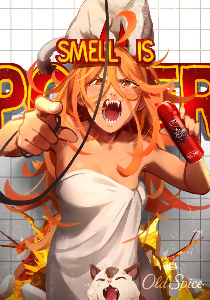Smell is POWER! Khyleri, , , Anime Art, , Chainsaw Man, Power (Chainsaw Man),  , Old Spice