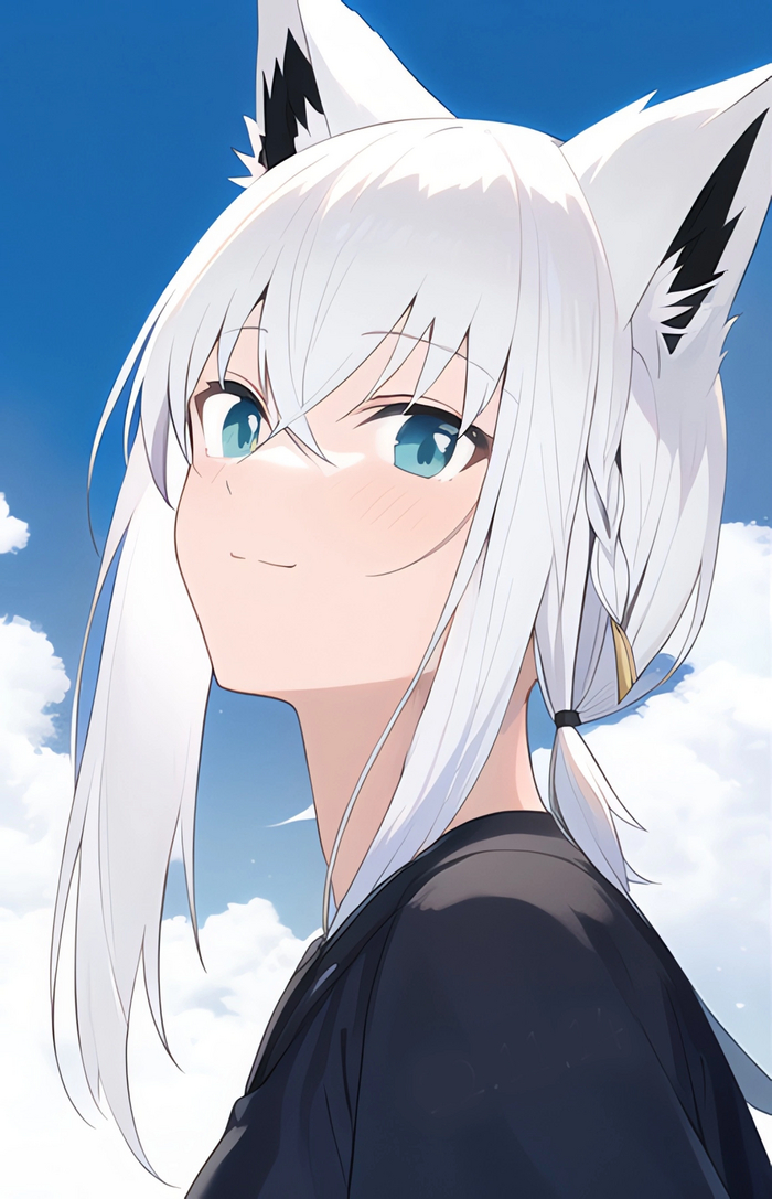 Shirakami Fubuki , Anime Art, Shirakami Fubuki, Hololive, , Animal Ears