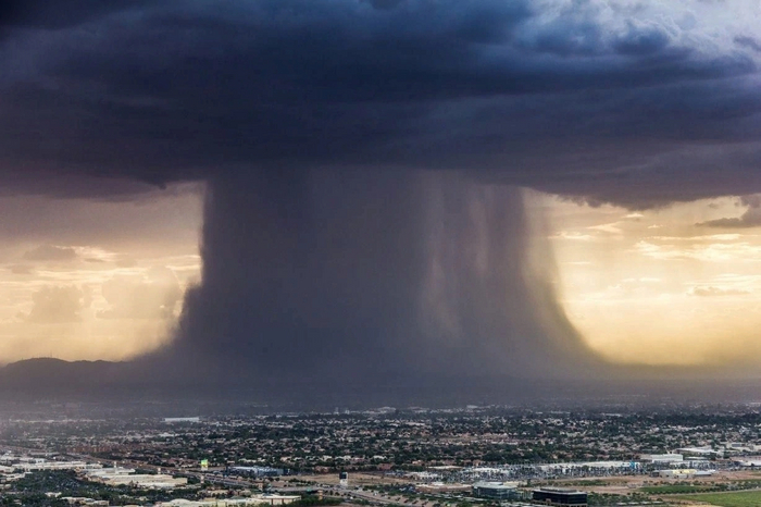 Ливень вблизи Финикса, Аризона, США Фотография, Ливень, Природное бедствие, Природа, Стихия, Факты