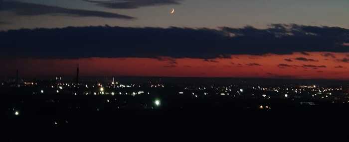 Закат Закат, Вид из окна, Мобильная фотография, Ночной город, Триколор