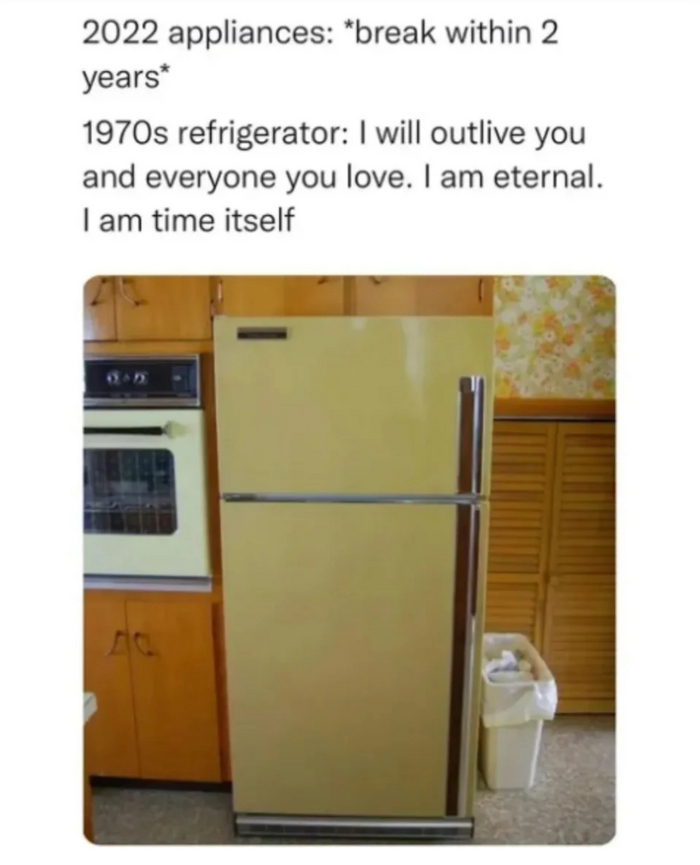 Непобедимые холодильники 1970х Холодильник, Вечность, Скриншот, Юмор, Картинка с текстом, Повтор