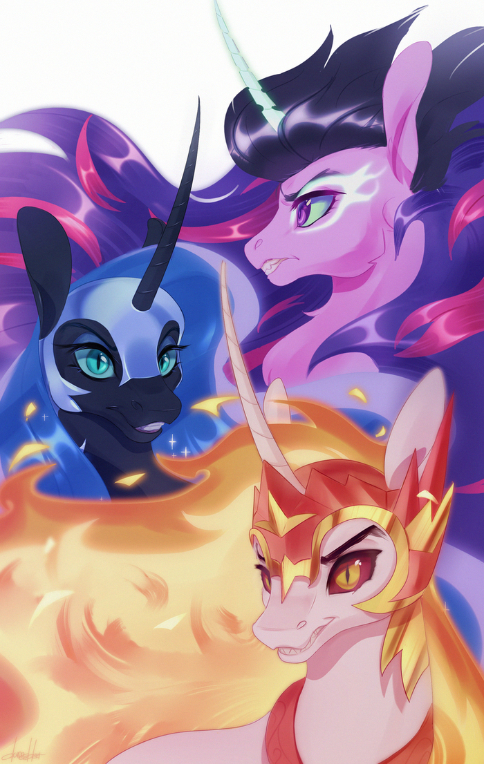 Good Princess My Little Pony, Ponyart, , Daybreaker, Twilight Sparkle, Princess Celestia, Princess Luna, Nightmare Moon, 