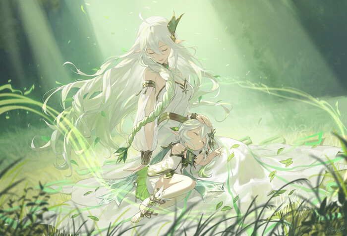 Rukkhadevata&Nahida Anime Art, Genshin Impact, Rukkhadevata, Nahida (Genshin Impact)
