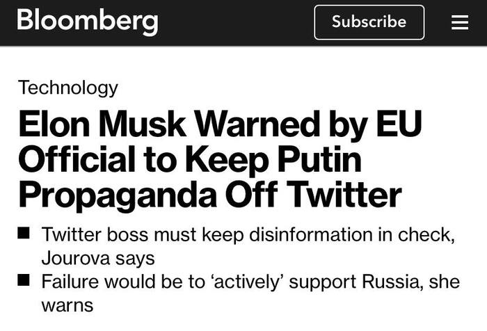 Позитивная информация из России на Твиттере тоже запрещена Политика, Запад, Илон Маск, Запрет, Twitter, Евросоюз, Русофобия