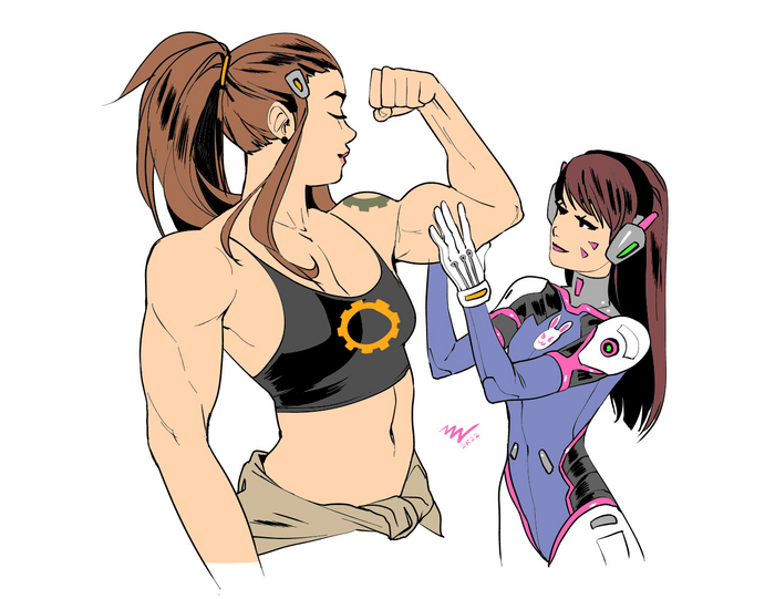    Slava Galagan,  , Muscleart, Overwatch, Dva, Brigitte, , Vashperado, , , 