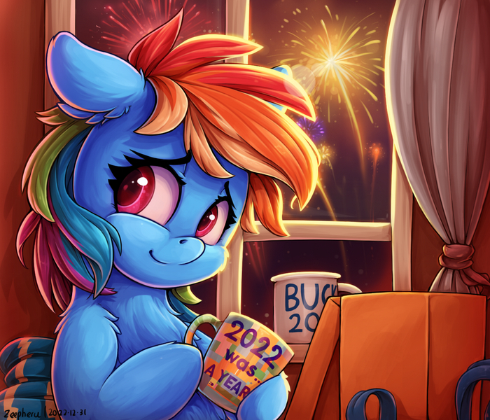 С Новым Поняшным Годом! My Little Pony, Rainbow Dash, Ponyart, Арт