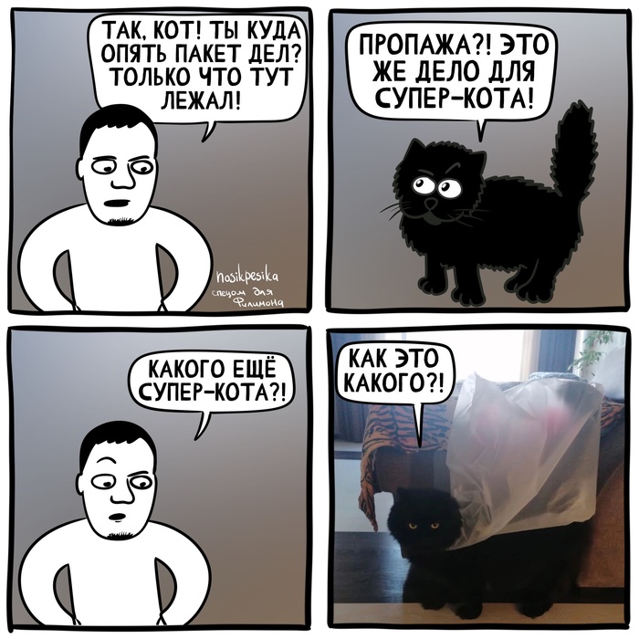Супер-геройский кот Авторский комикс, Комиксы, Кот