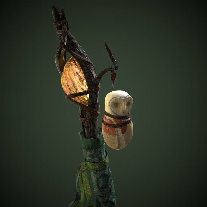 Mage's staff 3D , 3D, Blender, , Dungeons & Dragons, Pbr, Cgimedia, Realtime, Mage, Low poly, ,  , 