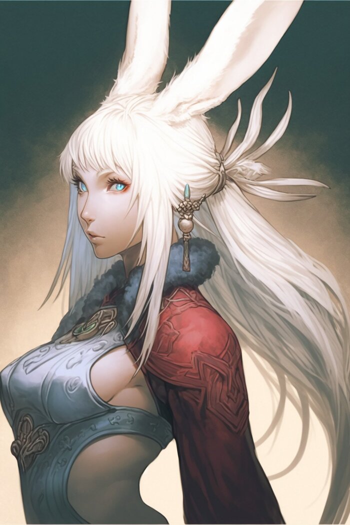  :  -  Final Fantasy Midjourney,  , , Viera, Final Fantasy XIV, ,  