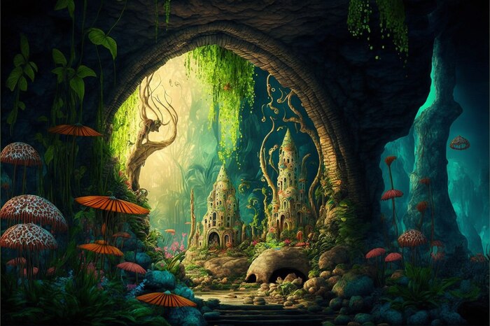 СКАЗОЧНЫЕ ОБОИ НА РАБОЧИЙ СТОЛ Midjourney, Арты нейросетей, Нейронные сети, Цифровой рисунок, Длиннопост, Фоторедактор, Обои на рабочий стол, Сказка, Река, Озеро, Красота, Волшебство, Магия, Ночь, День, Луна