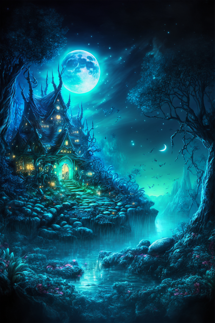 Продолжение поста «СКАЗОЧНЫЕ ОБОИ НА РАБОЧИЙ СТОЛ» Midjourney, Арты нейросетей, Нейронные сети, Цифровой рисунок, Длиннопост, Фоторедактор, Обои на рабочий стол, Сказка, Река, Озеро, Красота, Волшебство, Магия, Ночь, День, Луна, Обои на телефон, Ответ на пост