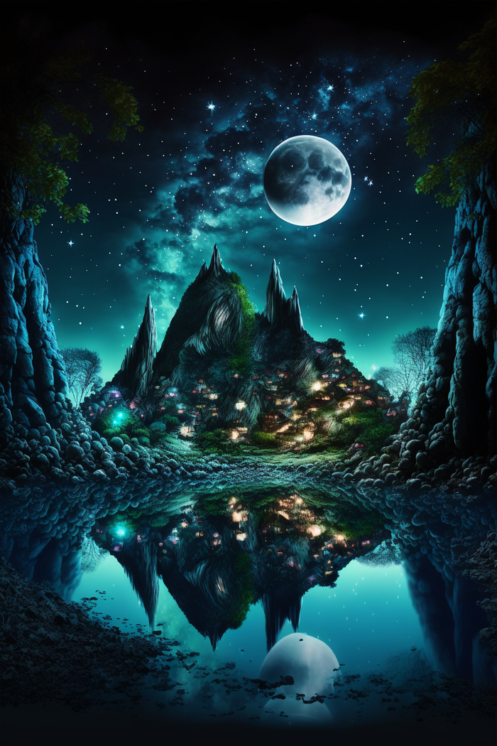 Продолжение поста «СКАЗОЧНЫЕ ОБОИ НА РАБОЧИЙ СТОЛ» Midjourney, Арты нейросетей, Нейронные сети, Цифровой рисунок, Длиннопост, Фоторедактор, Обои на рабочий стол, Сказка, Река, Озеро, Красота, Волшебство, Магия, Ночь, День, Луна, Обои на телефон, Ответ на пост