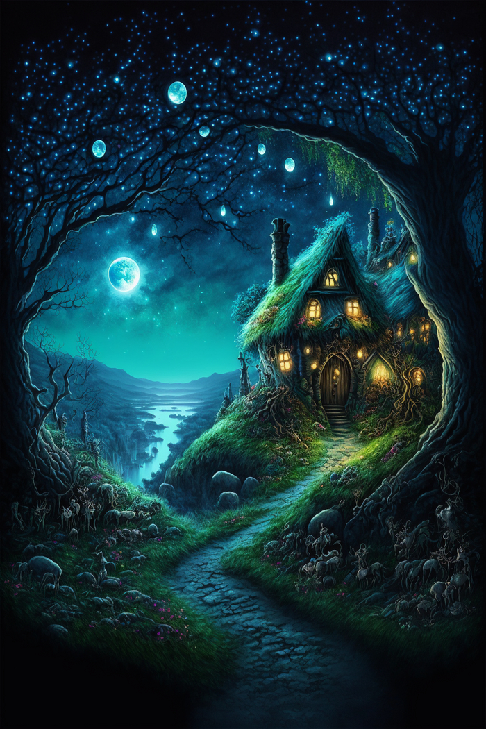 Продолжение поста «СКАЗОЧНЫЕ ОБОИ НА РАБОЧИЙ СТОЛ» Midjourney, Арты нейросетей, Нейронные сети, Цифровой рисунок, Длиннопост, Фоторедактор, Обои на рабочий стол, Сказка, Река, Озеро, Красота, Волшебство, Магия, Ночь, День, Луна, Обои на телефон, Ответ на пост