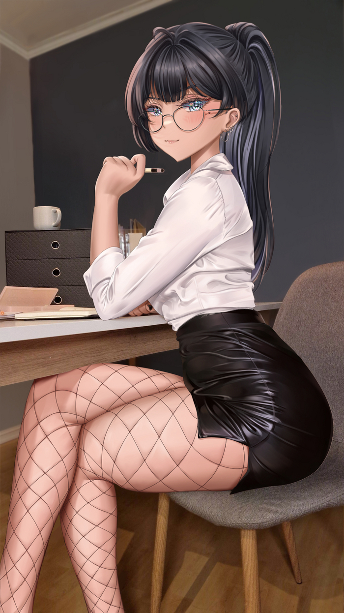 Office Lady Anime Art, ,  , , Original Character, , 