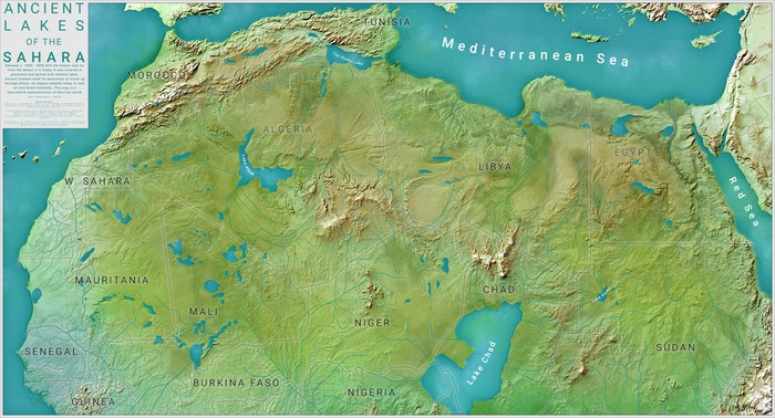 Древние озера Сахары 7000 - 3000 лет до н.э Карты, Познавательно, Археология, Научпоп, Голоцен, Наука, Исследования, Сахара, Пустыня, Озеро, Видео, YouTube, Длиннопост