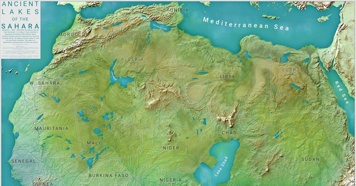 Озеро древний мир. Карта Сахары в древности. Пустыня сахара 10000 лет назад. Древние моря. Карта зеленой Сахары.