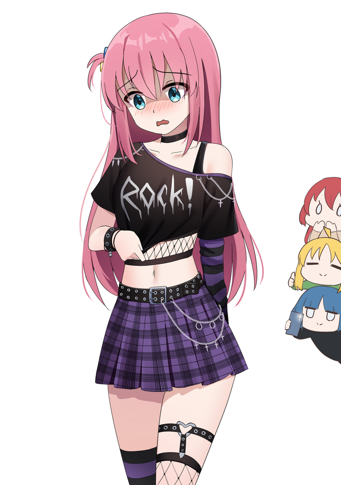   kessokubando , Anime Art, , , Pixiv, Bocchi the Rock!, Gotou Hitori, Kita Ikuyo, Yamada Ryou, Ijichi Nijika, Gothic Metal, 