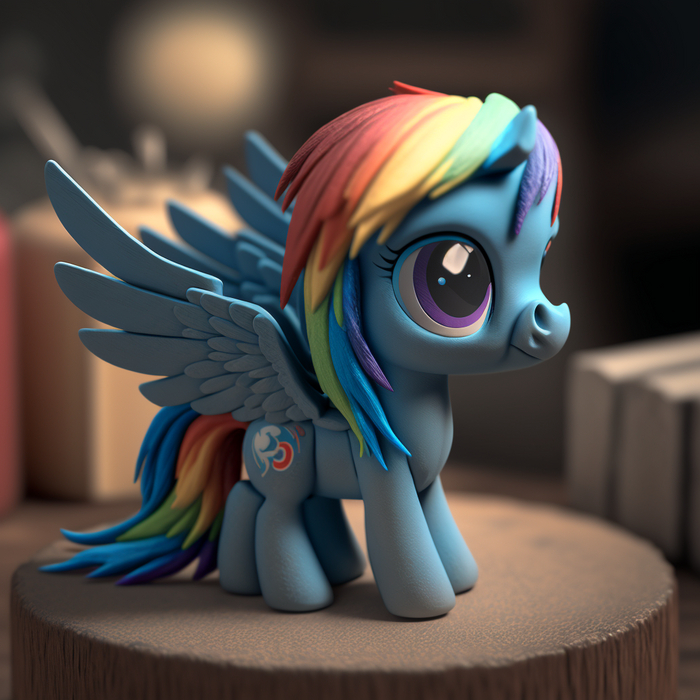 My little pony 3d clay model MidJourney Midjourney,  ,  , My Little Pony, 