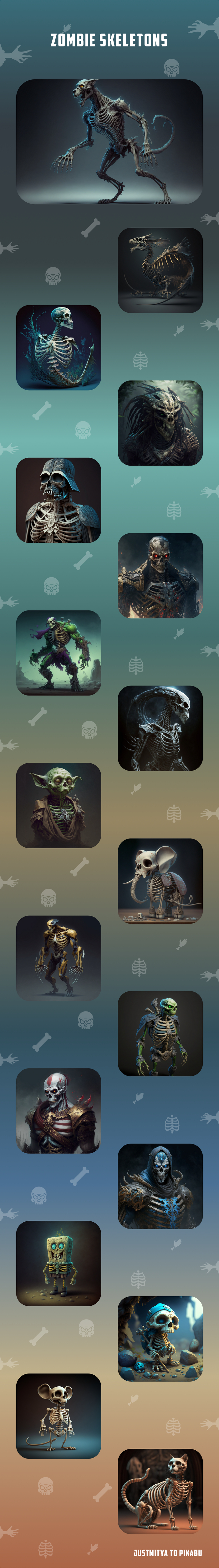 Зомби-скелеты из известных персонажей
