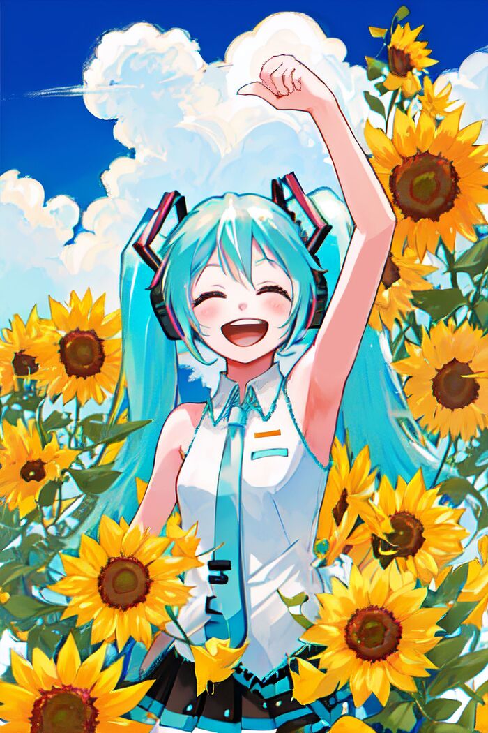 Happy Miku Hatsune Miku, Vocaloid, Anime Art, Vocaloid Art,  