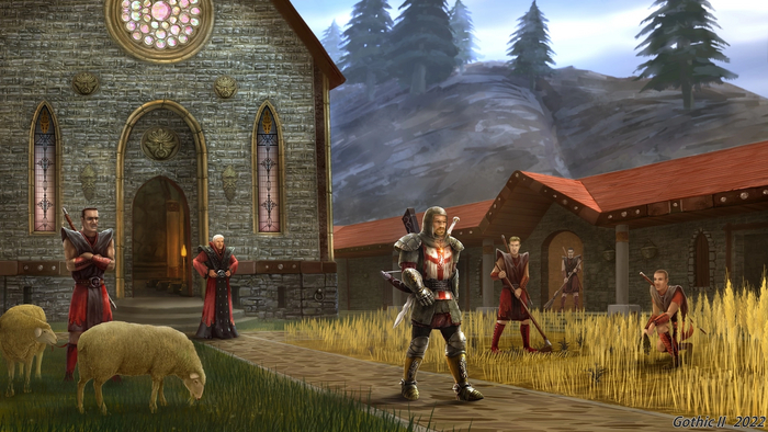 Снова продолжаем рубрику артов по готике Готика, Gothic, Gothic 2, Gothic 3, Дракон, Фэнтези, Паладин, Арт, Компьютерные игры, Рыцари, Длиннопост