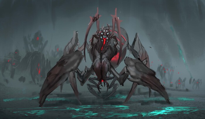 Иллюстрация одного из боссов для игры Tenebris Инди игра, Gamedev, Инди, Разработка, Unity, RPG, Компьютерные игры, JRPG, Длиннопост