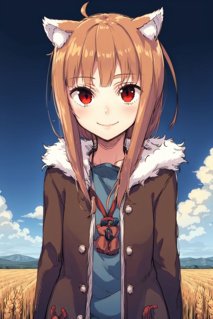 Holo Аниме, Anime Art, Holo, Spice and Wolf, Длиннопост, Арты нейросетей, Animal Ears, Dobutsu