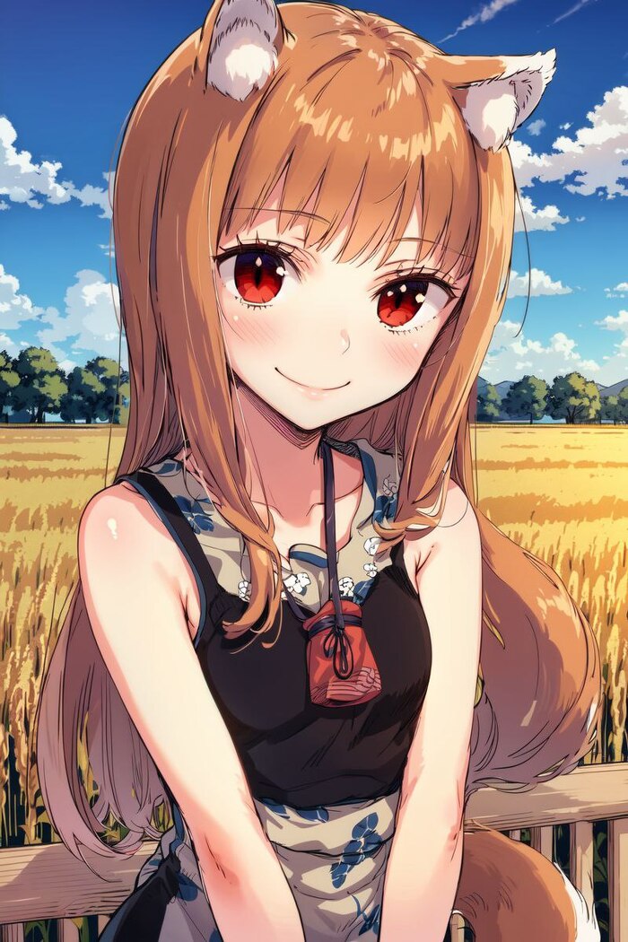 Holo Аниме, Anime Art, Holo, Spice and Wolf, Длиннопост, Арты нейросетей, Animal Ears, Dobutsu