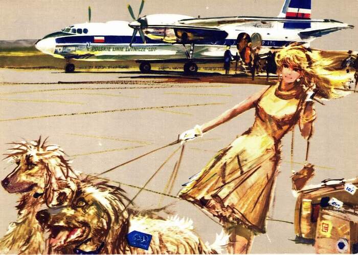 Ан-24 на польской открытке