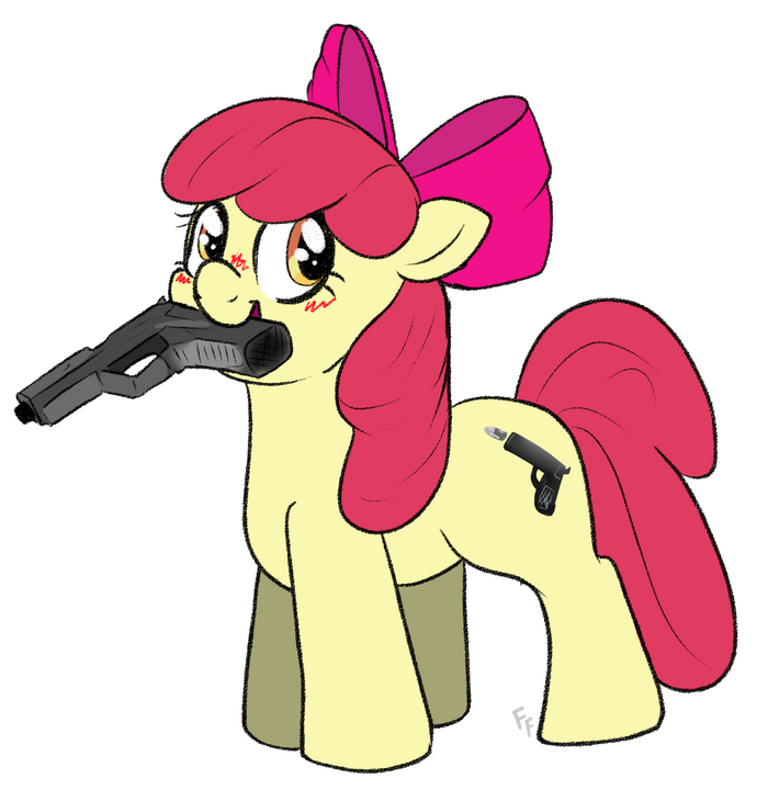 Power of friendship and guns My Little Pony, Ponyart, Applebloom
