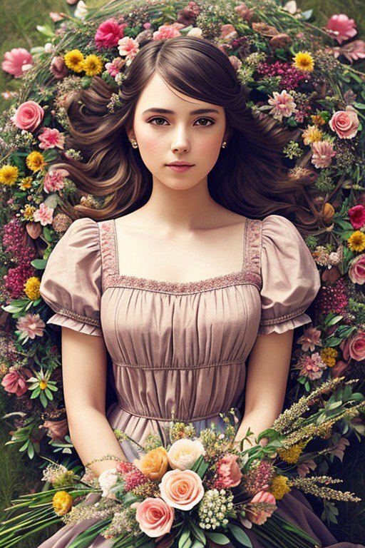 Девушки на цветочной поляне | Пикабу